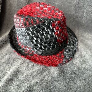 Stylish Red and Gray Kids Fedora